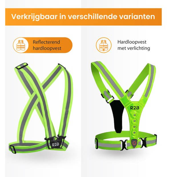 R2B Reflecterend Veiligheidsvest – Hardloopvest – Running Vest - Verstelbaar – Elastisch – Geel