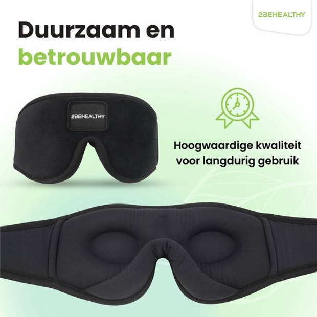 2BEHEALTHY 3D Slaapmasker vrouwen & mannen - Inc. luxe Opbergzakje - 100% Verduisterend - Oogmasker