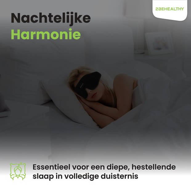 2BEHEALTHY 3D Slaapmasker vrouwen & mannen - Inc. luxe Opbergzakje - 100% Verduisterend - Oogmasker