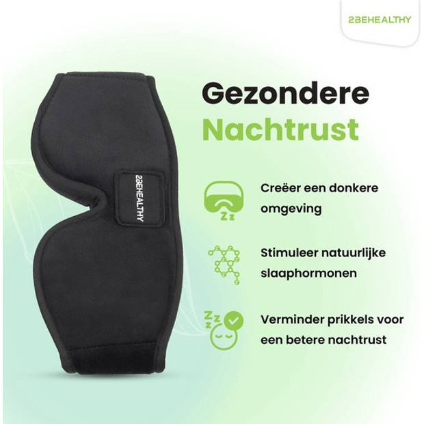 2BEHEALTHY 3D Slaapmasker vrouwen & mannen - Inc. luxe Opbergzakje - 100% Verduisterend - Oogmasker