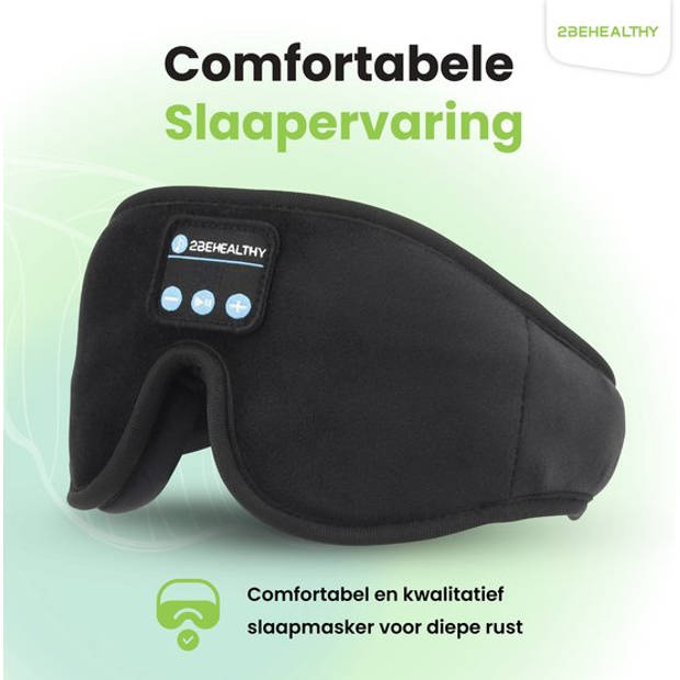 2BEHEALTHY 3D Slaapmasker met Bluetooth voor vrouwen & mannen - Inc. luxe Opbergzakje - 100% Verduisterend - Oogmasker