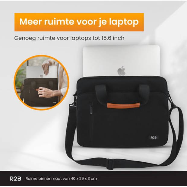 R2B Laptoptas 15.6 inch geschikt voor Laptops en Tablets - Laptoptas Dames & Heren - Laptophoes 15.6 inch - Laptoptassen