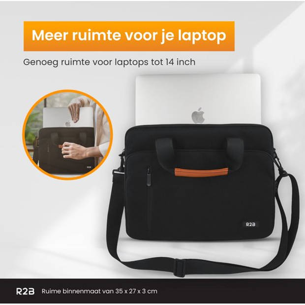 R2B Laptoptas 14 inch geschikt voor Laptops en Tablets - Laptoptas Dames & Heren - Laptophoes 14 inch - Laptoptassen