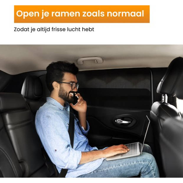 R2B Zonnescherm Auto Zijruit - Universele set van 2 - Met UV Protectie voor Kind & Baby - Extra Donkere Zonwering Auto