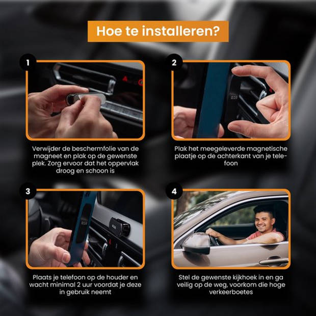 R2B Telefoonhouders Auto Magnetisch met 360 Graden rotatie - Voor Dashboard/Console - Gsm Houder Auto