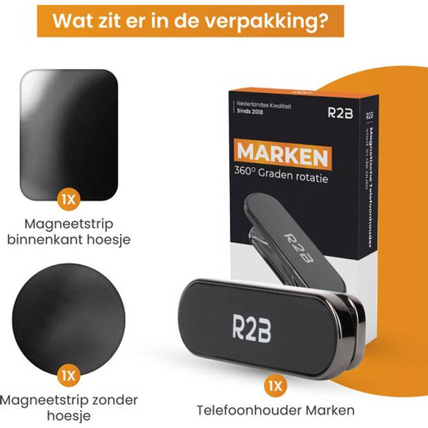 R2B Telefoonhouders Auto Magnetisch met 360 Graden rotatie - Voor Dashboard/Console - Gsm Houder Auto