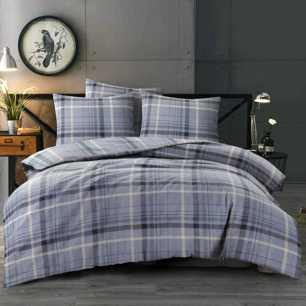 Day Dream Flanel Dekbedovertrek Solden- Eenpersoons - 140x200/220 cm - Blauw