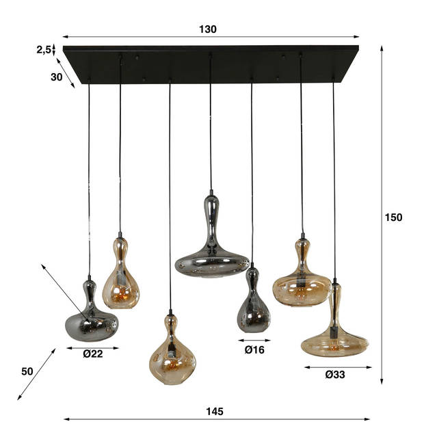 Sura hanglampen mix - 7L