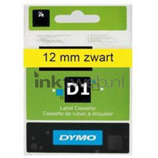 Dymo D1 zwart op geel breedte 12 mm labels