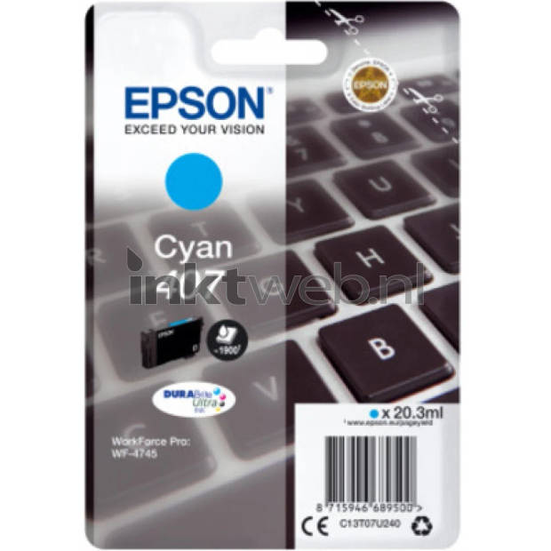 Epson 407 inktcartridge cyaan cartridge