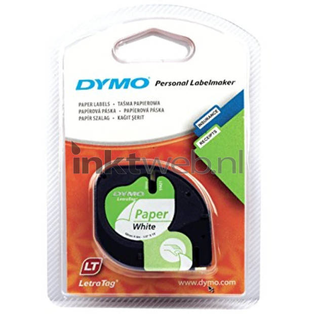 Dymo 91200 / 91220 zwart op wit breedte 12 mm labels