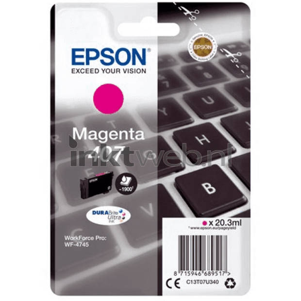 Epson 407 inktcartridge magenta cartridge