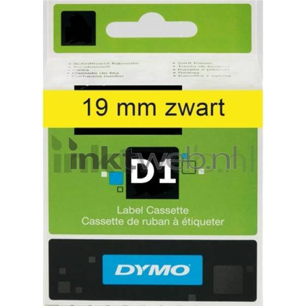 Dymo D1 zwart op geel breedte 19 mm labels