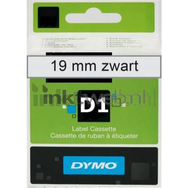 Dymo D1 zwart op transparant breedte 19 mm labels