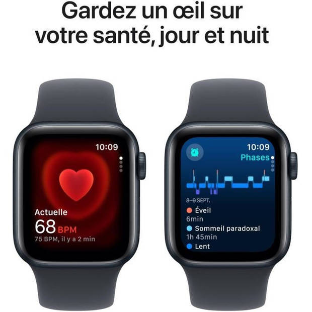 Apple Watch SE GPS - 40 mm - Midnight aluminium kast - Midnight sportband - M/L