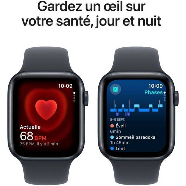 Apple Watch SE GPS - 44 mm - Midnight aluminium kast - Midnight sportband - M/L