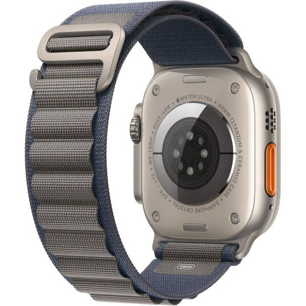 Apple Watch Ultra 2 GPS + mobiel - 49 mm - Titanium kast - Blauwe Alpine Loop-band - Groot