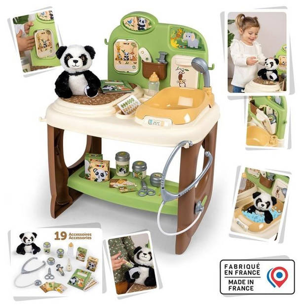 Smoby - Zoo Veterinary Center - 1 Panda knuffel - Veel accessoires en functies