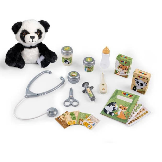 Smoby - Zoo Veterinary Center - 1 Panda knuffel - Veel accessoires en functies