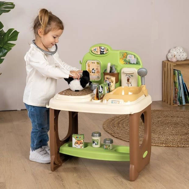 Smoby - Zoo Veterinary Center - 1 Panda knuffel - Veel accessoires en functies