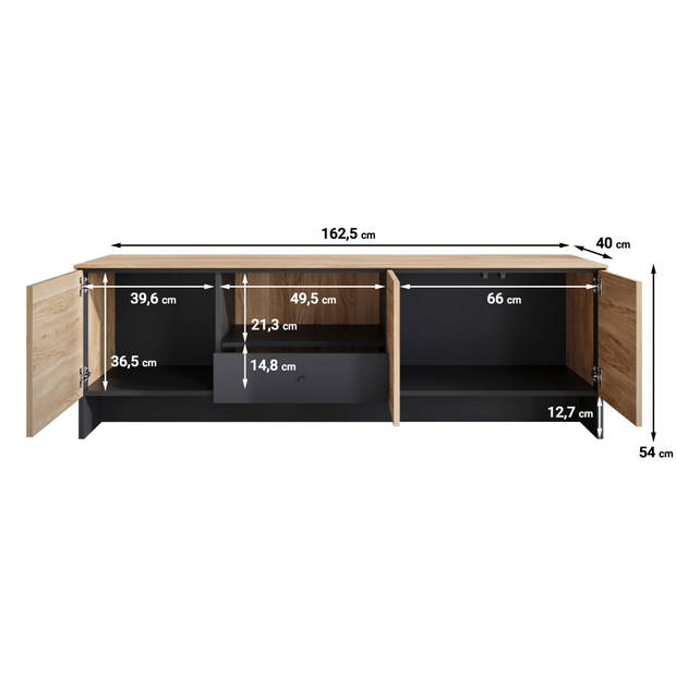 Meubella TV-Meubel Nigel - Eiken - 163 cm