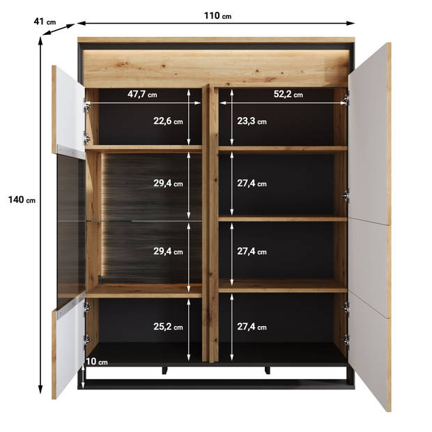 Meubella Dressoir Quincy - Eiken - 110 cm