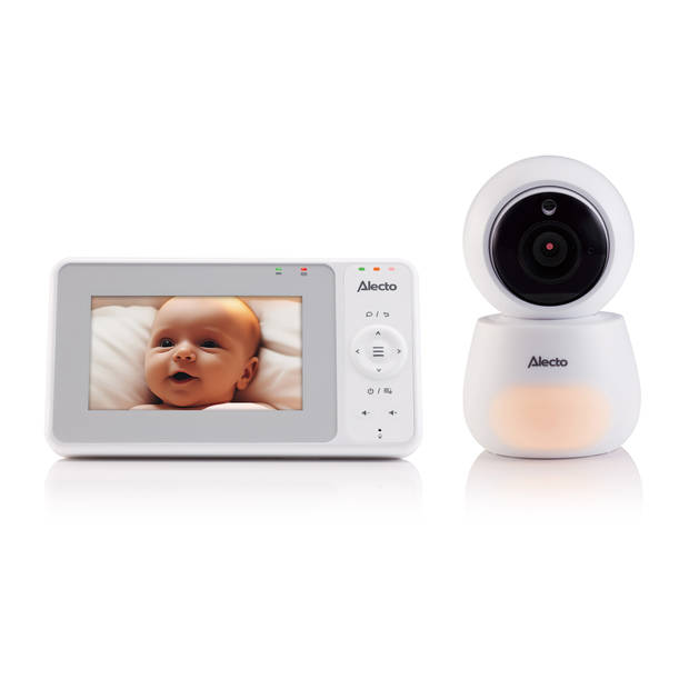 Babyfoon met camera met groot 4,3" kleurenscherm en nachtlampje Alecto Wit