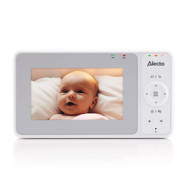 Babyfoon met camera met groot 4,3" kleurenscherm en nachtlampje Alecto Wit