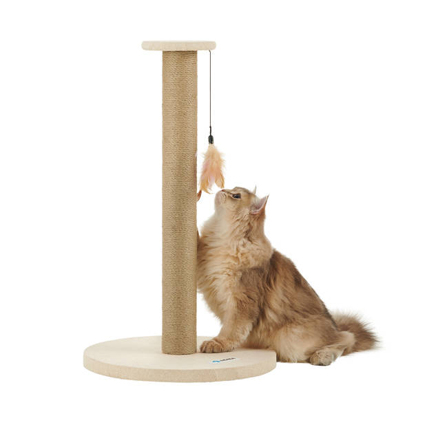 ACAZA - Krabpaal - Krabpaal voor Katten - Kattenpaal - 62.5 cm hoogte - Beige