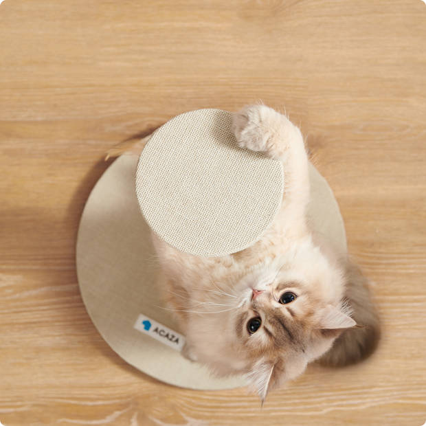 ACAZA - Krabpaal - Krabpaal voor Katten - Kattenpaal - 62.5 cm hoogte - Beige