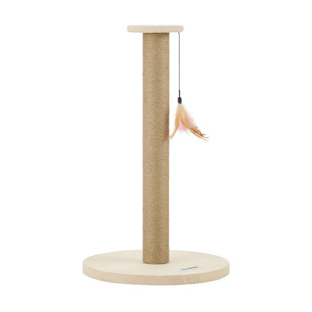 ACAZA - Krabpaal - Krabpaal voor Katten - Kattenpaal - 62.5 cm hoogte - Beige