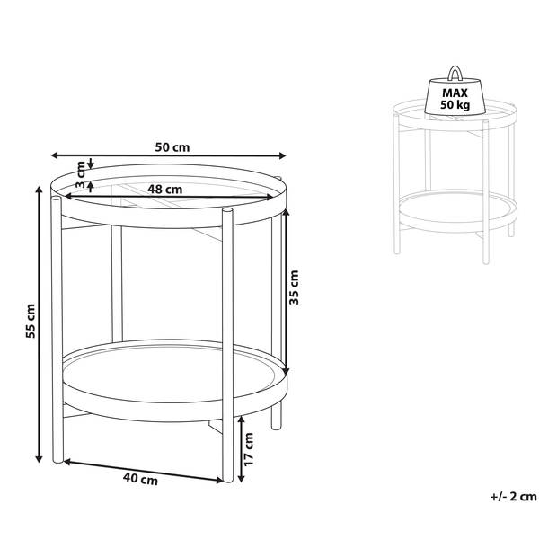 Beliani RENO - Bijzettafel-Zwart-IJzer