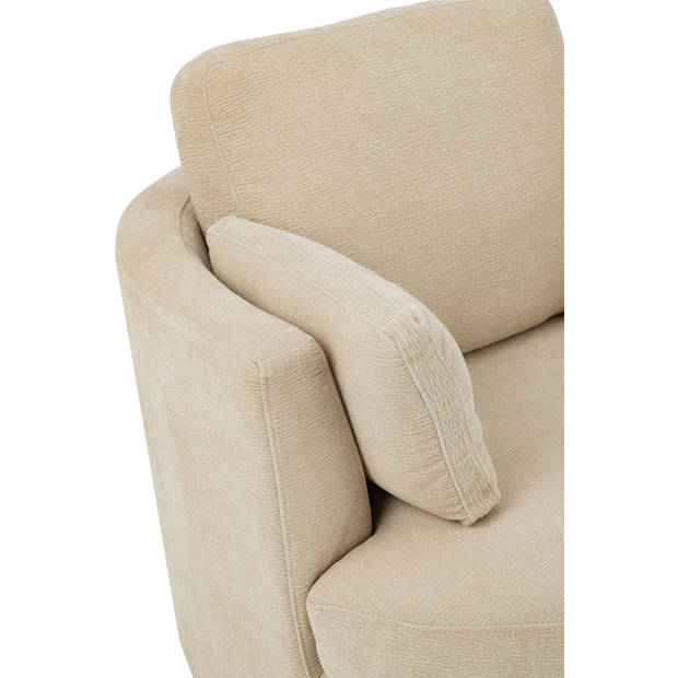 J-line - Loungestoel Swiv Populierenhout/schuime Beige - 109x100x89cm