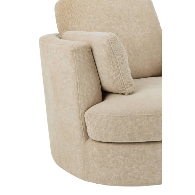 J-line - Loungestoel Swiv Populierenhout/schuime Beige - 109x100x89cm