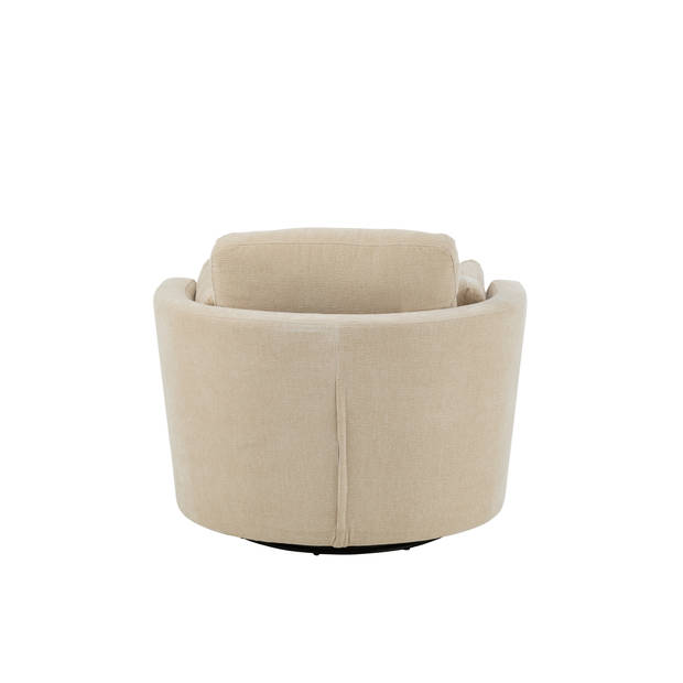 J-line - Loungestoel Swiv Populierenhout/schuime Beige - 109x100x89cm