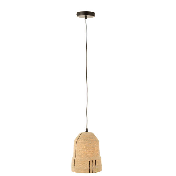 J-line - Hangende Lamp Lijnen Zeegras Naturel/zwart - 20x20x26cm