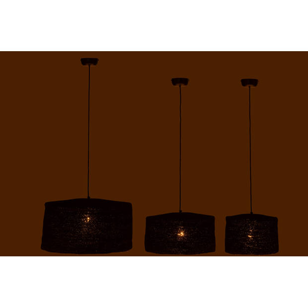 J-line - Set Van 3 Hangende Lamp Moonj Gras Zwart - 50x50x26cm