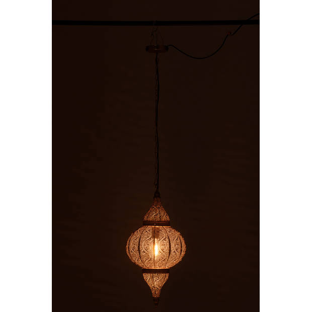 J-line - Hangende Lamp Boor Metaal Goud Small - 32x32x65cm