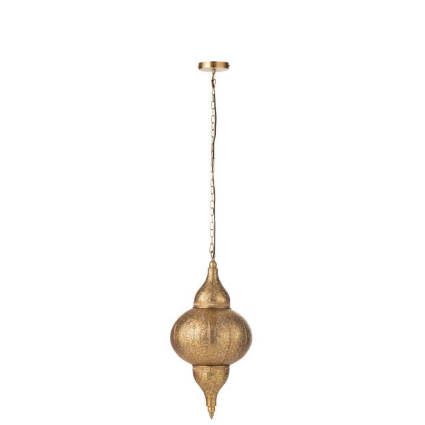 J-line - Hangende Lamp Boor Metaal Goud Small - 32x32x65cm