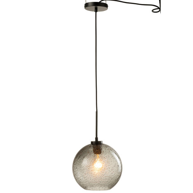 J-line - Lamp Bol Spikkel Glas Grijs Large - 25.5x25.5x184cm