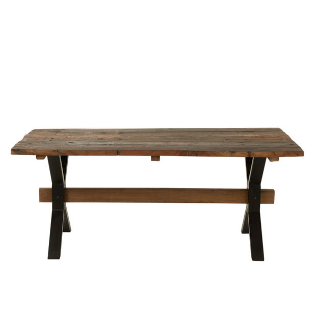 J-line - Eettafel Verouderd Hout Bruin - 180x89x76cm