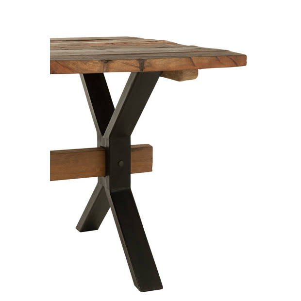 J-line - Eettafel Verouderd Hout Bruin - 180x89x76cm