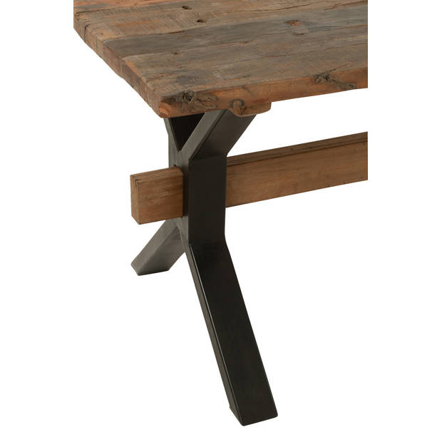 J-line - Eettafel Verouderd Hout Bruin - 180x89x76cm