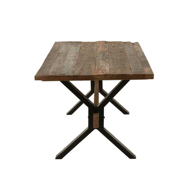 J-line - Eettafel Verouderd Hout Bruin - 180x89x76cm