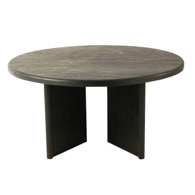 J-line - Tafel Rond Teak Hout Zwart - 150x150x75cm