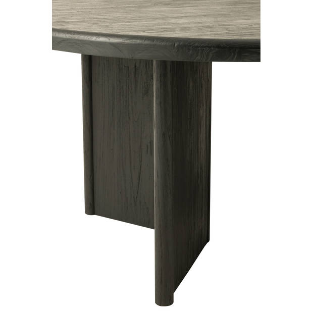 J-line - Tafel Rond Teak Hout Zwart - 150x150x75cm