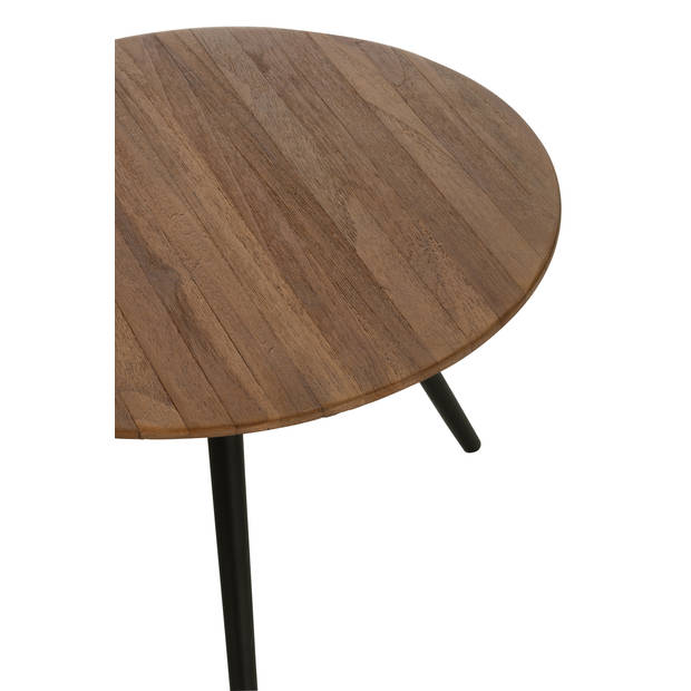 J-line - Set Van 4 Bijzettafel Rond Gerecycleerd Teak Naturel - 30x30x45cm