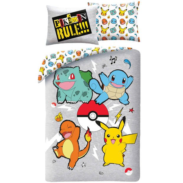 Pokémon Dekbedovertrek, Juniors Rule - Eenpersoons - 140 x 200 + 70 x 90 cm - Polyester