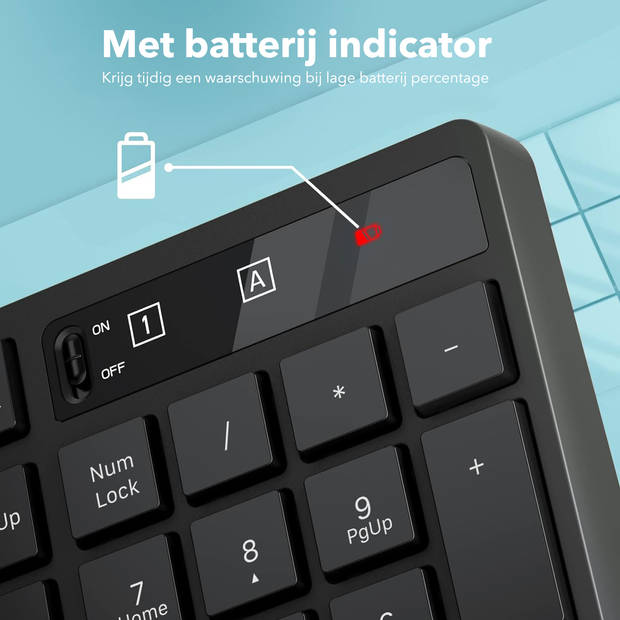 Gadgetplace Draadloos Toetsenbord met Muis Set - Stille toetsen - Qwerty - Keyboard + muis-sets - Draadloze muis