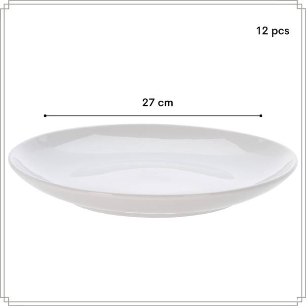 OTIX Dinerborden - Bordenset - 12 Persoons - 27cm - Porselein - BIRCH